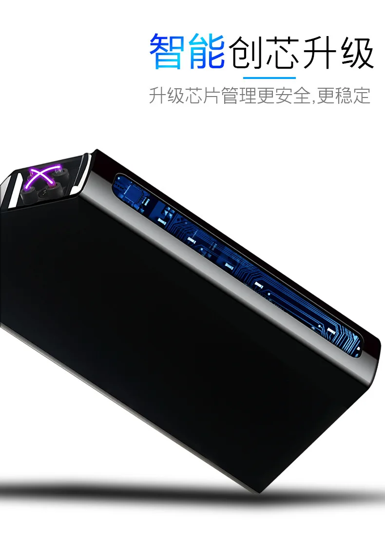 Новая двухдуговая Индукционная Зажигалка плазменная USB ветрозащитная беспламенная электрическая зажигалка электронная сигарета импульсная