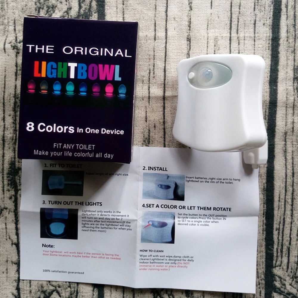 Умный датчик движения унитаз лампы светодиодные сиденья ночник