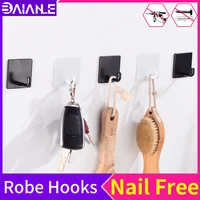 robe hook black bathroom hook for towel key bag hat storage rack decorate suction single clothes coat hook wall hanger nail free