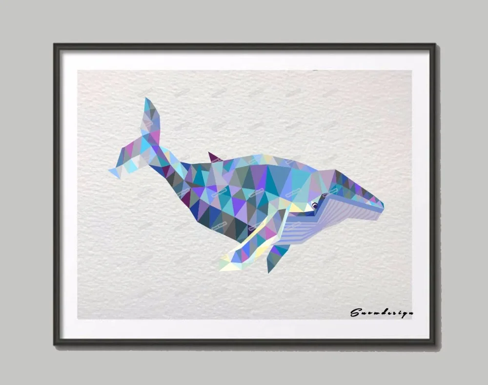 Современный геометрический настенный постер с низким геометрическим рисунком