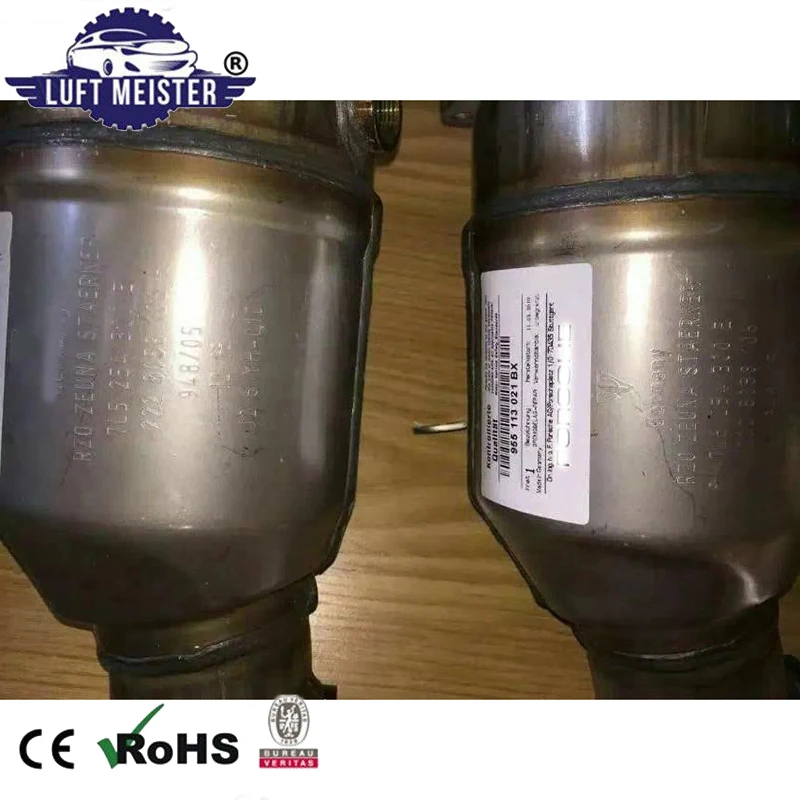 Пара передних каталитических преобразователей для Porsche Cayenne Turbo 4,8 T V8-Gas 2008-2010 выхлопной трубы 95511302150 95511302250