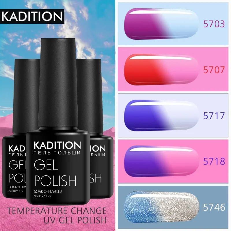 KADITION Термальность Снежинка Температура 29 Цвета ногтей Soak Off UV светодио дный гель