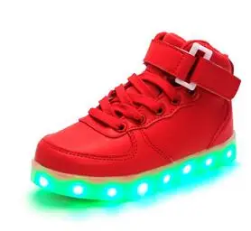 Kid USB soft leather DE loading shoe Casual Boy Girl light non-slip bottom children shoes chaussure enfant LED | Детская одежда и