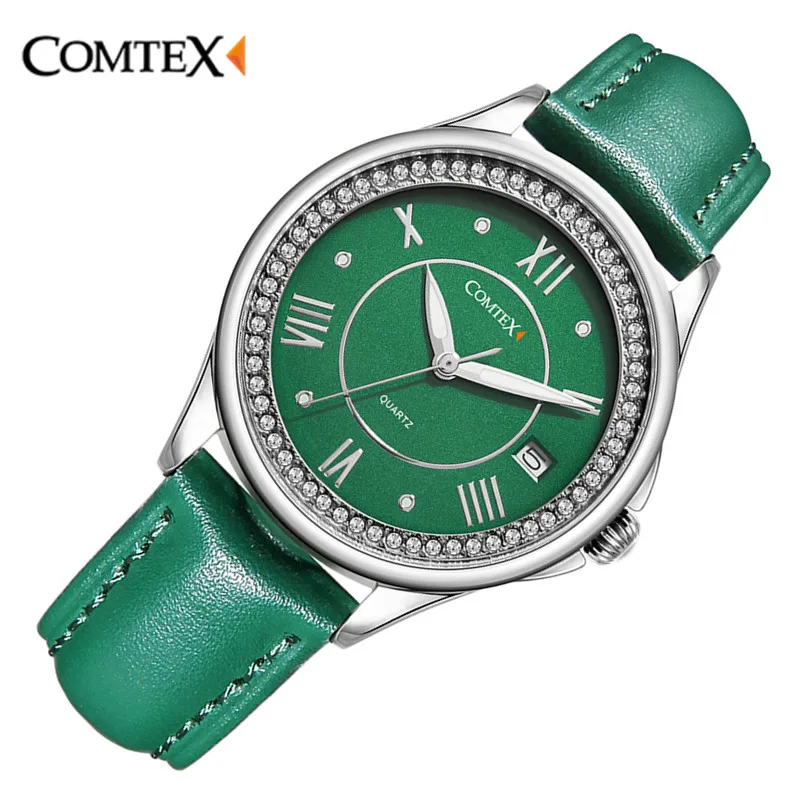 Мода COMTEX женщины леди часы девушка случайные украшения Аналоговый Дисплей