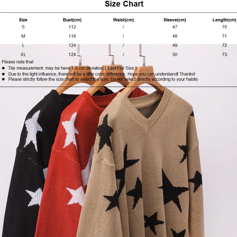 Ursohot 3 Colors Loose Vintage Women Autumn Winter Split Side Jumper Knitted Warm Lazy Style Sweaters Femme Star Print Женская одежда