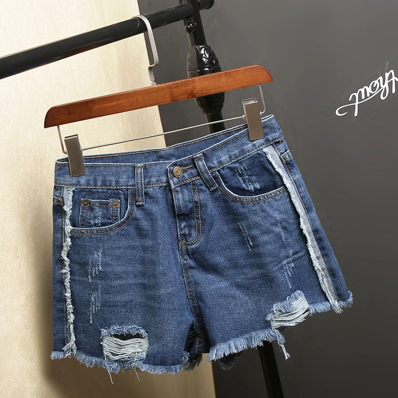 2017 Новая Мода Весна Шорты Джинсовой Ткани Женщин Женские Твердые Синие Короткие