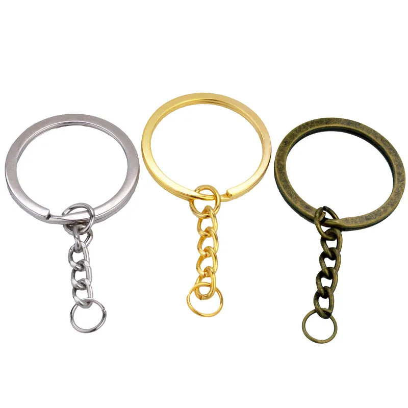 

Брелок для ключей 10 шт./лот, длинный круглый брелок для ключей 60 мм из родиевого золота и бронзы, оптовая продажа, изготовление ювелирных изд...