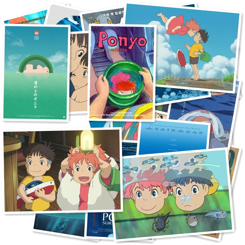 A1-60# Ponyo on the Cliff 20/шт. Серия стикеров для домашнего декора, для холодильника, стильный Дорожный чемодан с граффити, стильная Водонепроницаемая наклейка s