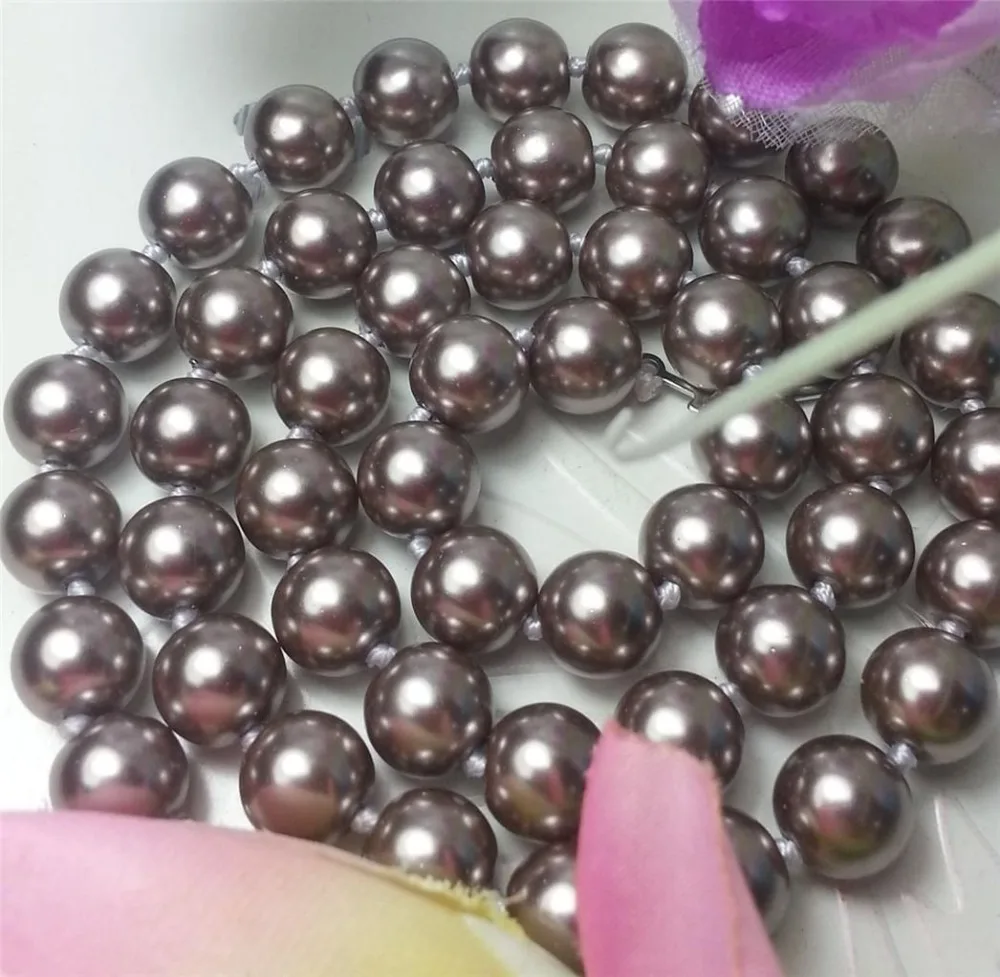 Скидка 8 мм светильник коричневый Ocean в виде ракушки жемчужное ожерелье круглые