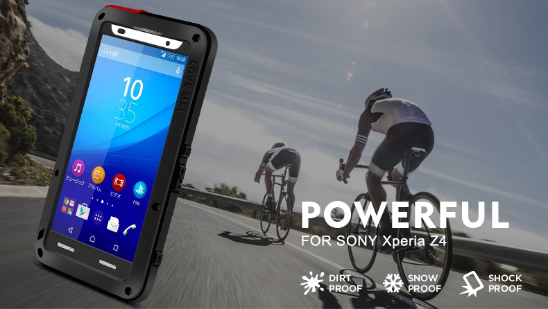Мощный чехол Love Mei для Sony Xperia Z3 Ударопрочный силиконовый металлический