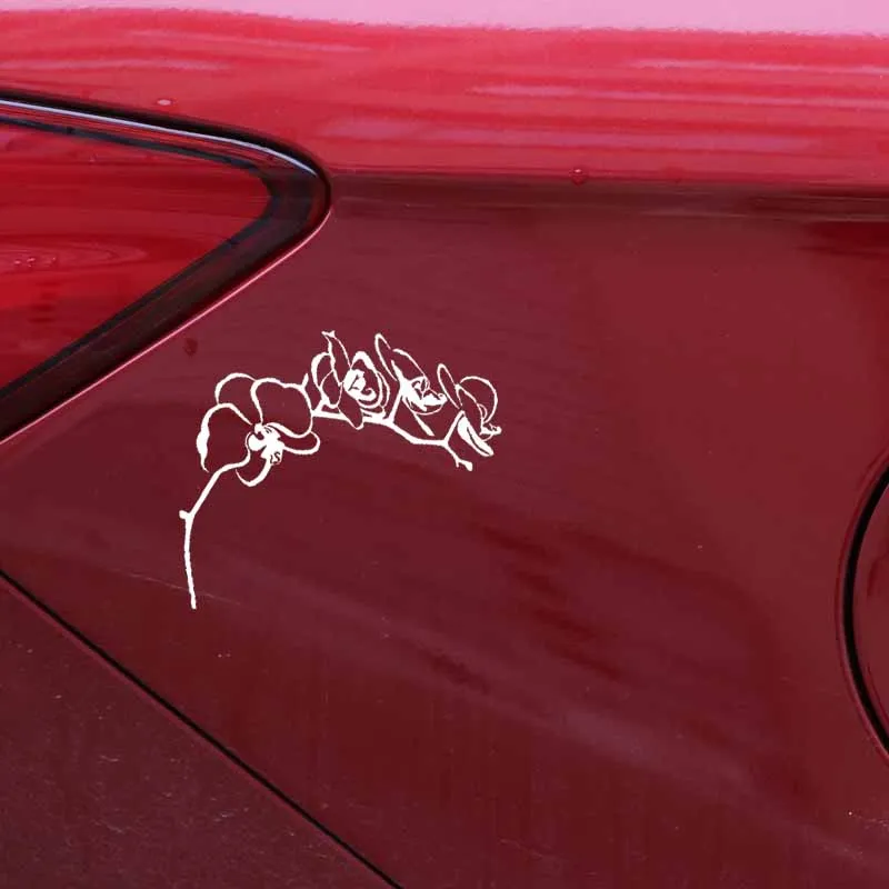 

YJZT 17.2CM*12.2CM Car Sticker Vinyl Decal Flowers Blooming On Branches Black/Silver C23-0370