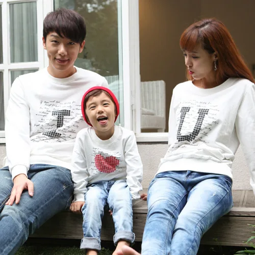 2019 футболка для мамы папы и ребенка в Северной Корее весенние модные хлопковые