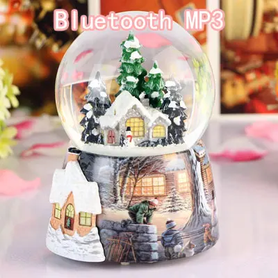 Bluetooth MP3 15*10,5 см романтический дом снежный шар Bluetooth функция музыкальная шкатулка домашний декор Свадьба Рождество год подарки для девочек - Цвет: Bluetooth MP3