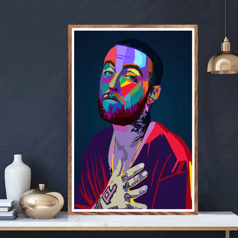 J Cole Drake Kanye West Mac Miller Peep Lil Uzi Vert Rapper художественный постер Картина Настенная картина домашний декор плакаты и печать - Цвет: 0005