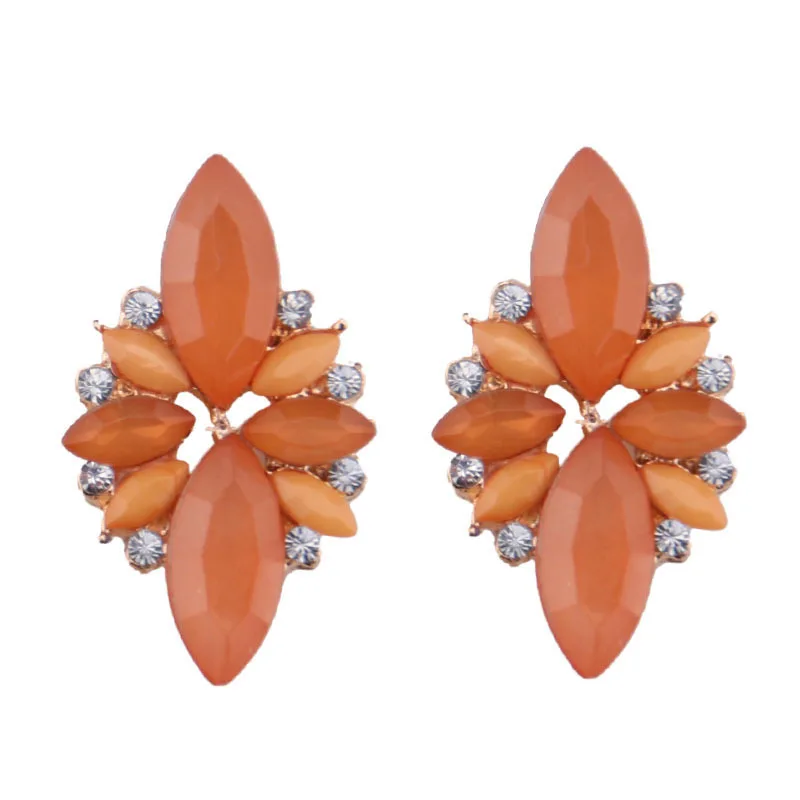 Женские винтажные серьги гвоздики простые с кристаллами в стиле ретро вечерние