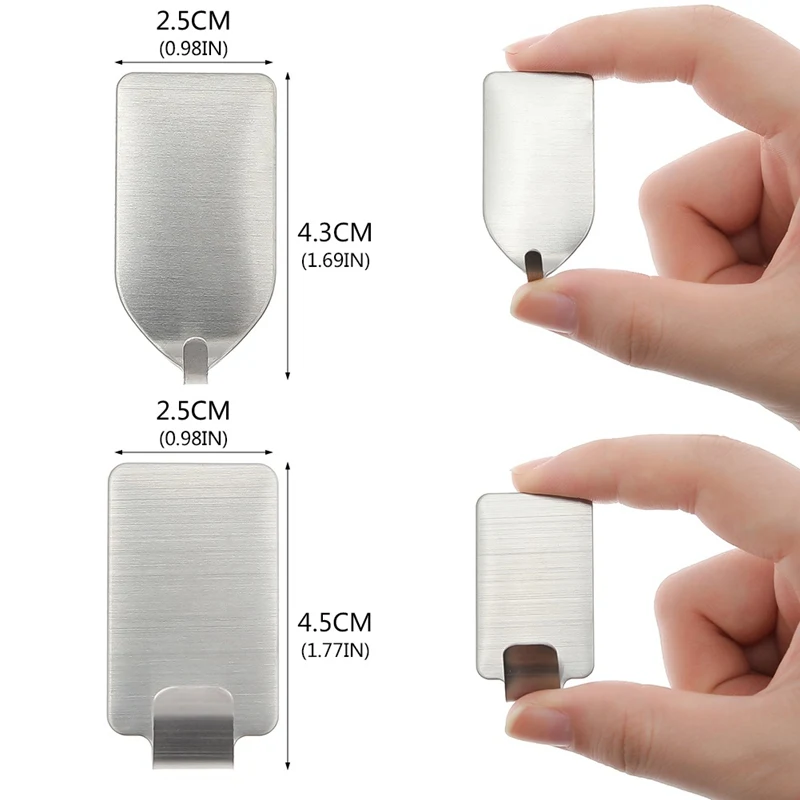 

1pc Adhesive Stainless Steel Towel Hooks Family Robe Hanging Hooks Hats Bag Family Robe Hats Bag Key Adhesive Wall Hanger