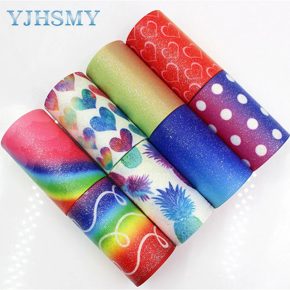 

YJHSMYG C-171005-603,75 мм 5 ярдов ленты colorfu flash, Термотрансферная печатная корсажная лента, аксессуары для одежды DIY материал