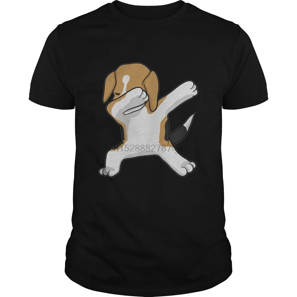 Мужская футболка с коротким рукавом принтом Dabbing Beagle забавный подарок Dab крутая