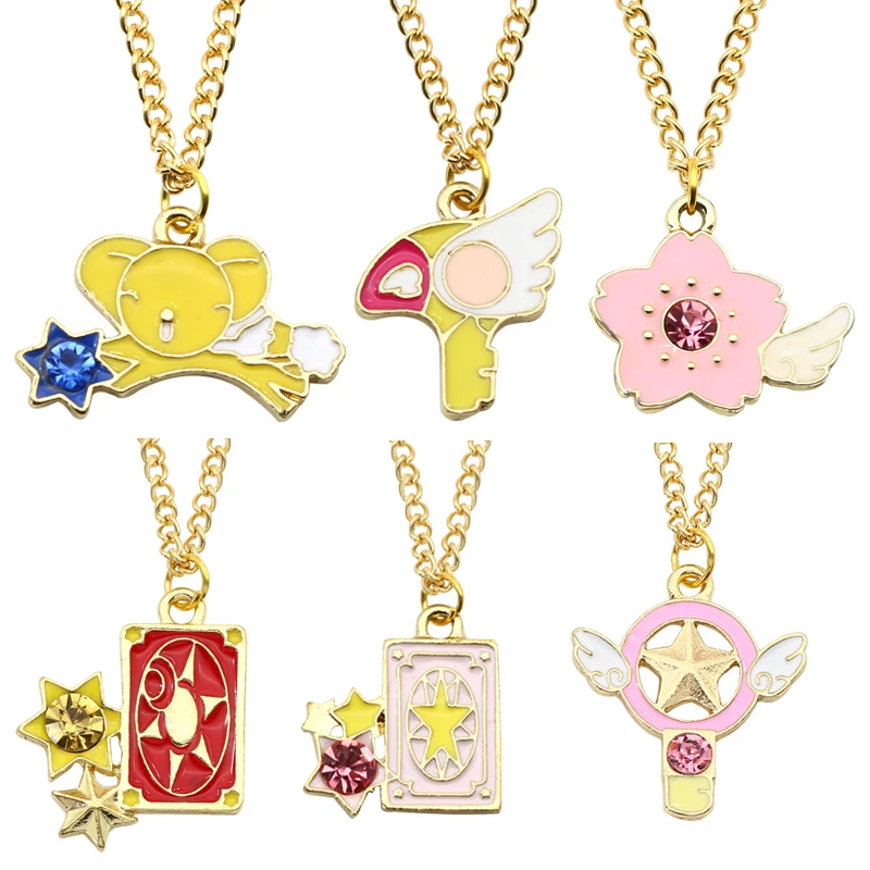 

Cartoon Cute Anime Women Pendant Rabbit Star Cherry Enamel Animal Necklace Alloy Fashion Jewelry Friends Gift Accessories 2021
