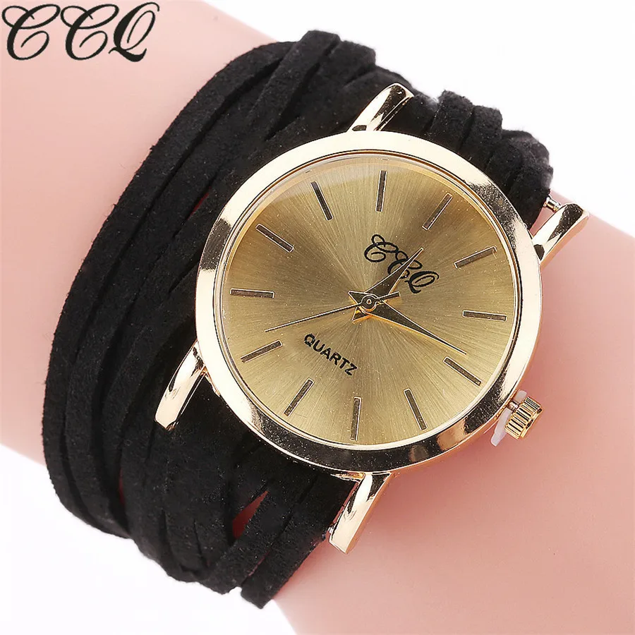 Часы наручные CCQ женские кварцевые модные роскошные с кожаным ремешком