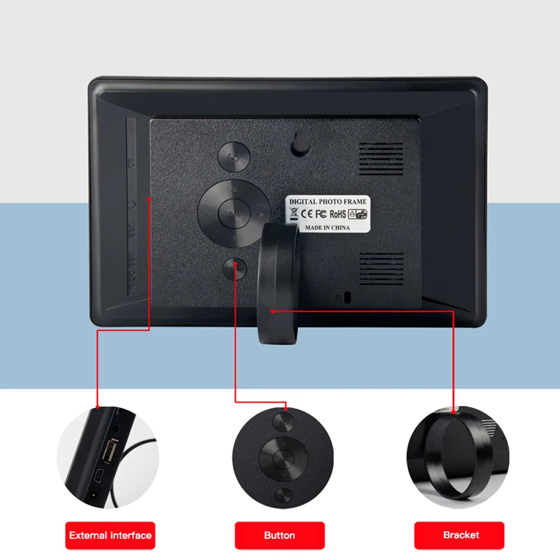 PINWEI цифровая фоторамка 7 дюймов ips HD 1024*600 светодиодный задний свет электронный