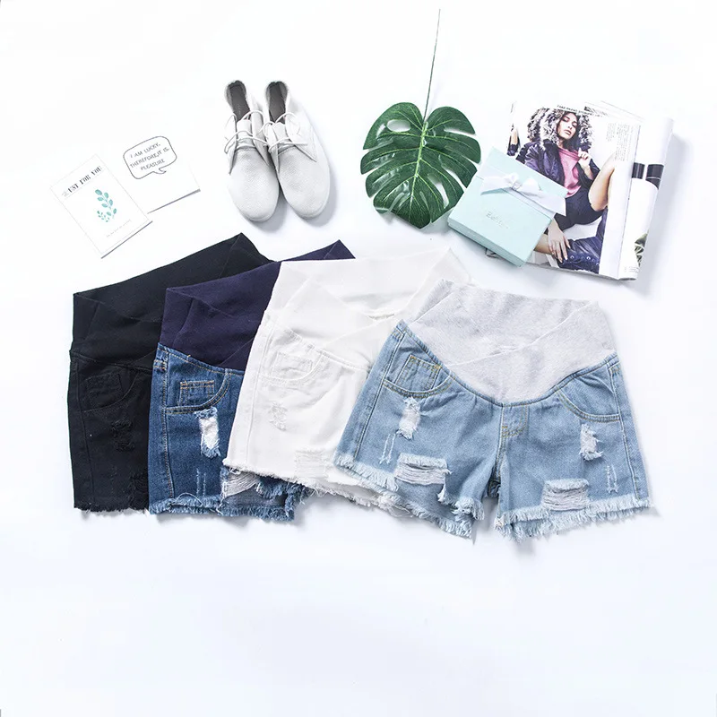 Подростковые джинсы для беременных джинсовые шорты Одежда с дырками |