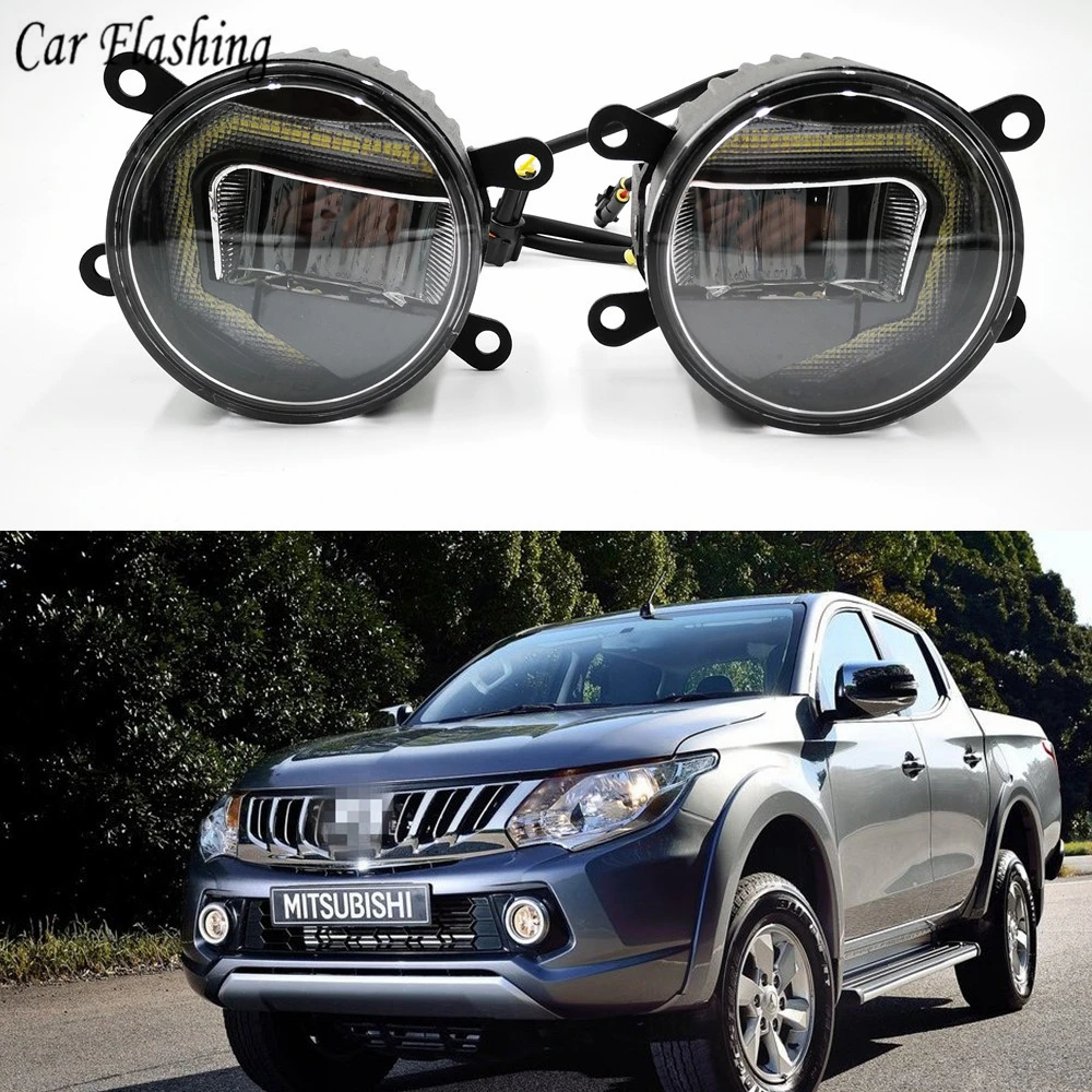 3 в 1 функции LED для Mitsubishi Triton L200 2013 2017 DRL Дневной светильник автомобиля проектор