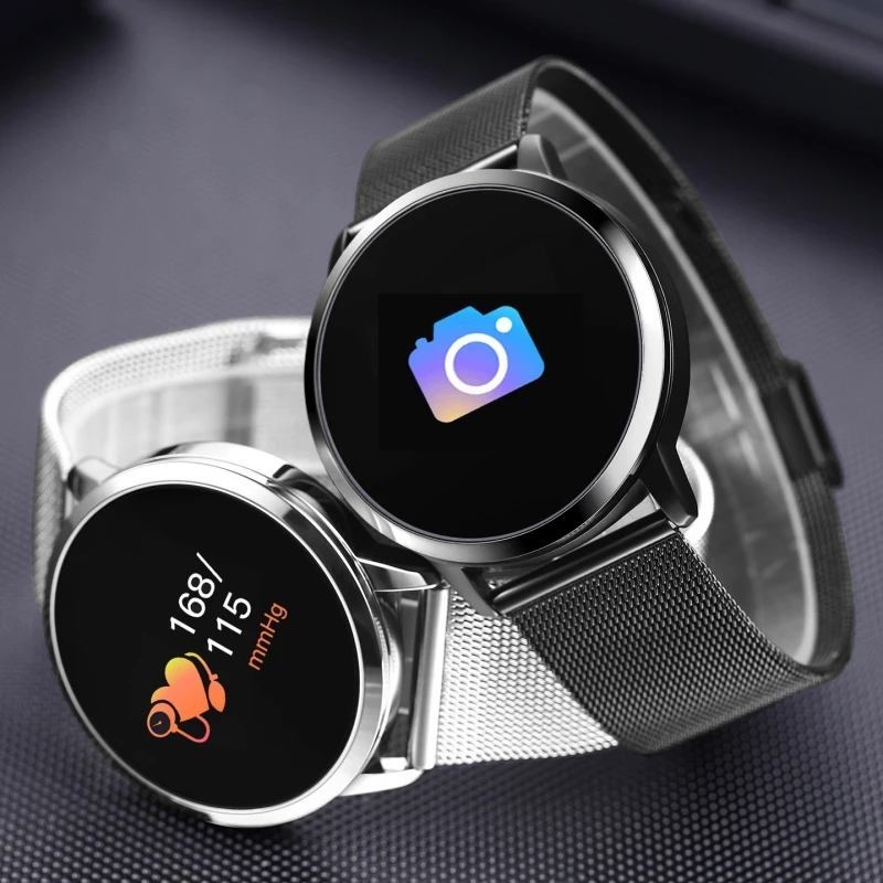 Новинка Q8 OLED Bluetooth Смарт часы из нержавеющей стали водонепроницаемые носимые