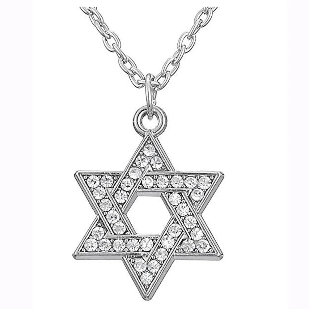 Fashion Crystal Jewish Jewelry Star of David Pendant Wicca Necklace For Women Men | Украшения и аксессуары