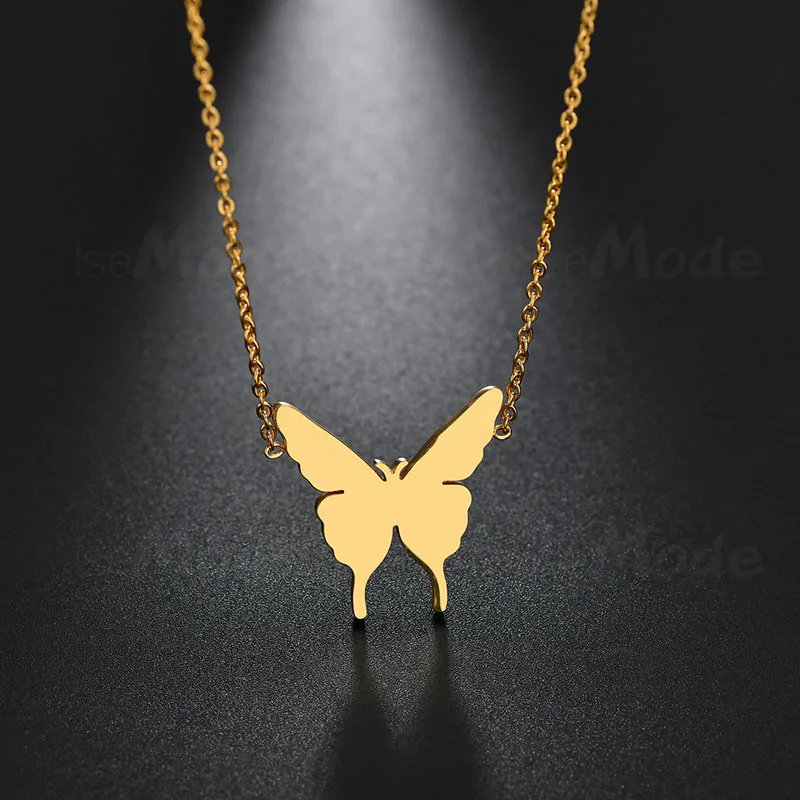 Ожерелье ELSEMODE из нержавеющей стали с подвеской-бабочкой в виде милых животных