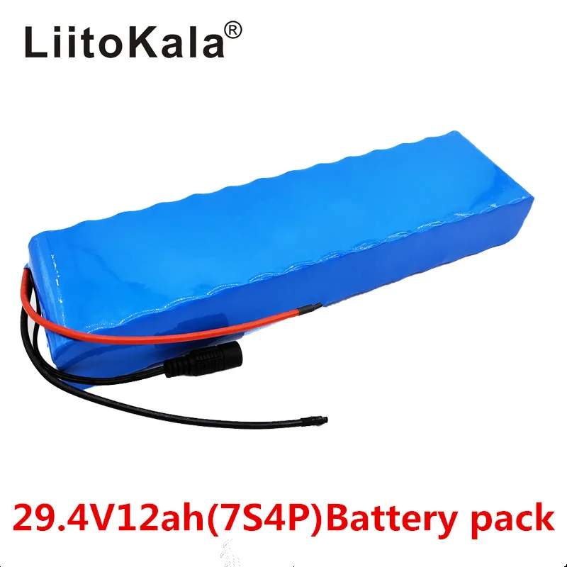 

LiitoKala 7S4P 29.4v 12Ah electric bicycle motor ebike scooter 24v li ion battery pack 18650 lithium rechargeable batteries 15A