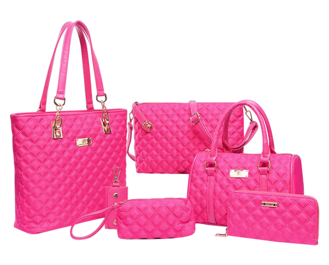 Pink Coofit 6 шт./компл. женская сумка женская сумочка нейлоновая сумка через плечо для девочки комплект комбинированных сумок с Дамский бумажник-ридикюль кошелек - Цвет: Pink