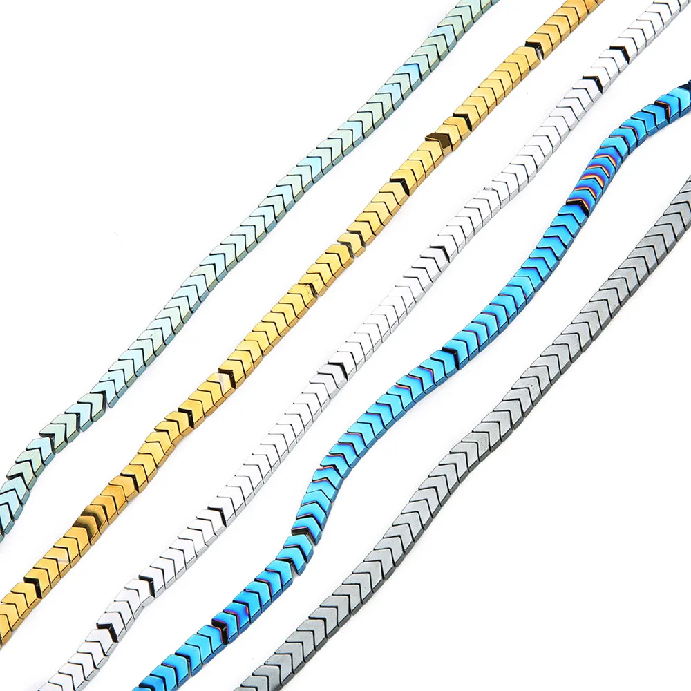 SAUVOO 1Strand/lot 8mm Colorful Hematite Arrow Beads V Shape Semi-precious Stone Bracelets Necklaces Making DIY Jewelry | Украшения и