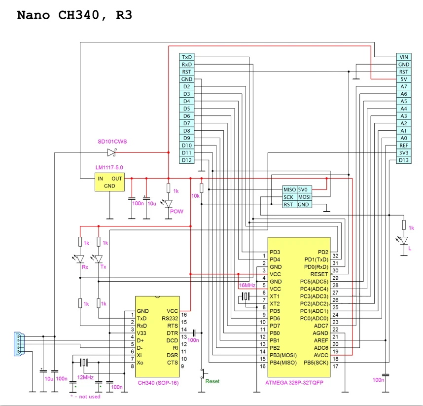 Nano Mini USB с Загрузчиком совместимый Nano 3,0 контроллер CH340 USB драйвер 16 МГц Nano v3.0 ATMEGA328P/168 P для arduino