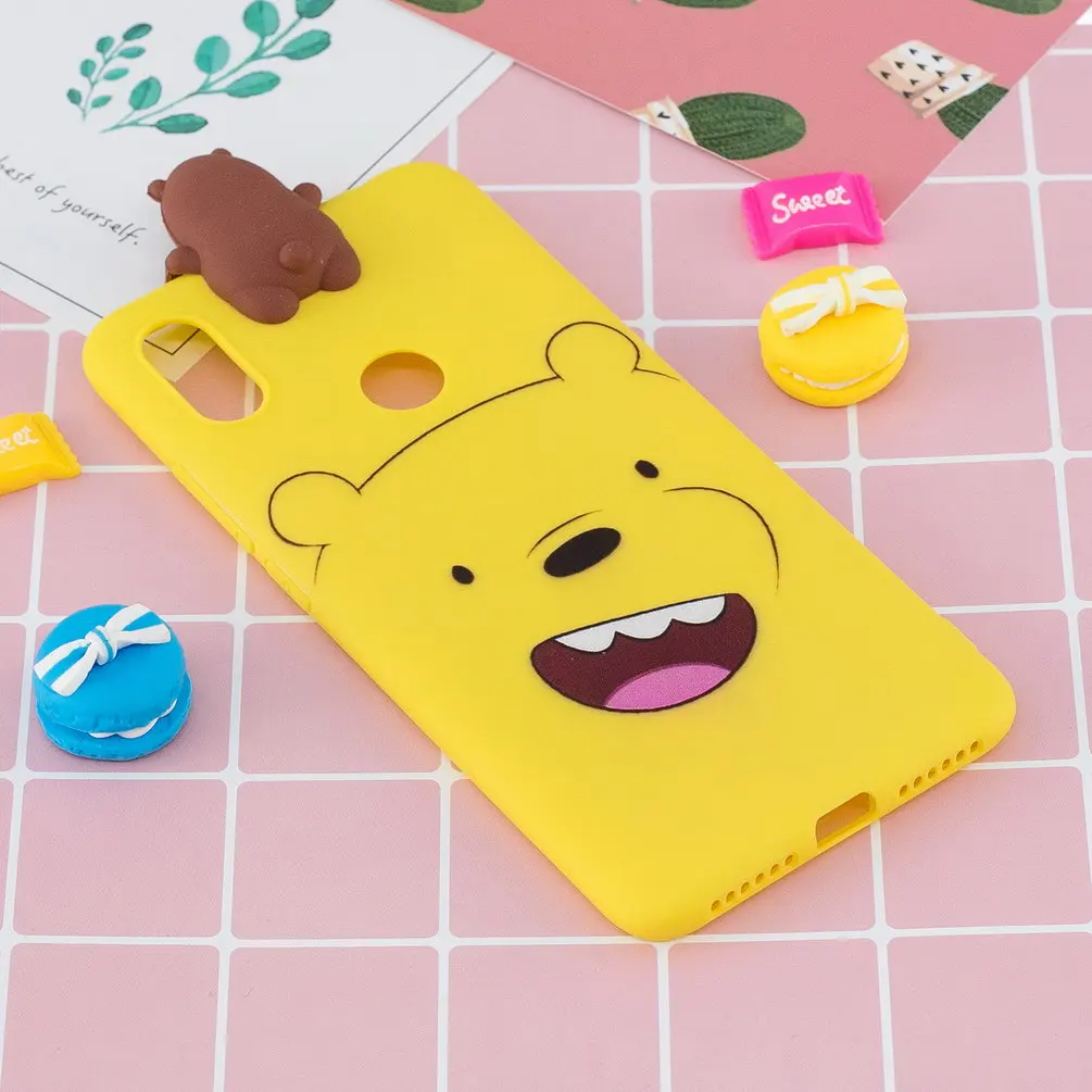 Силиконовый чехол для Xiaomi Redmi note 6 Pro мягкий 3D единорог свинка медведь розовый