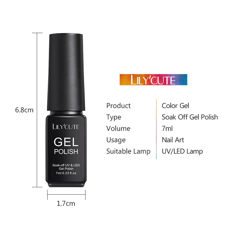 

LILYCUTE 7ml 12/10 Colors Gel Nail Polish Set Rose Gold Color Glitter Sequins Semi Permanent Soak Off UV Gel Nail Art Varnish