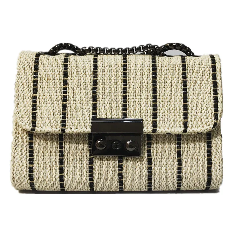 

2020 new handbags, fashion chain messenger bag, trend Korean version shoulder bag, simple stripet women bag.