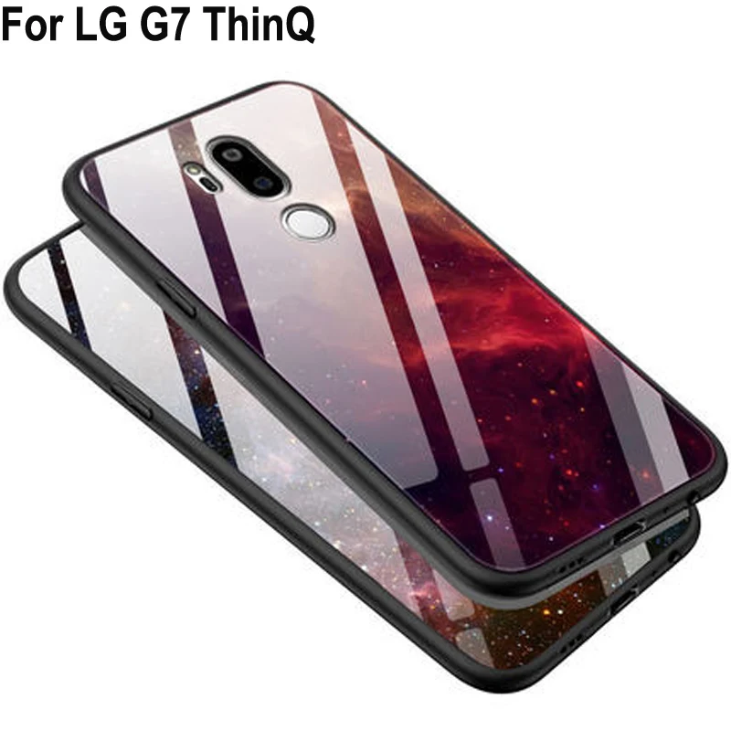 Чехол из закаленного стекла для LG G7 чехол ThinQ мягкая силиконовая рамка жесткая