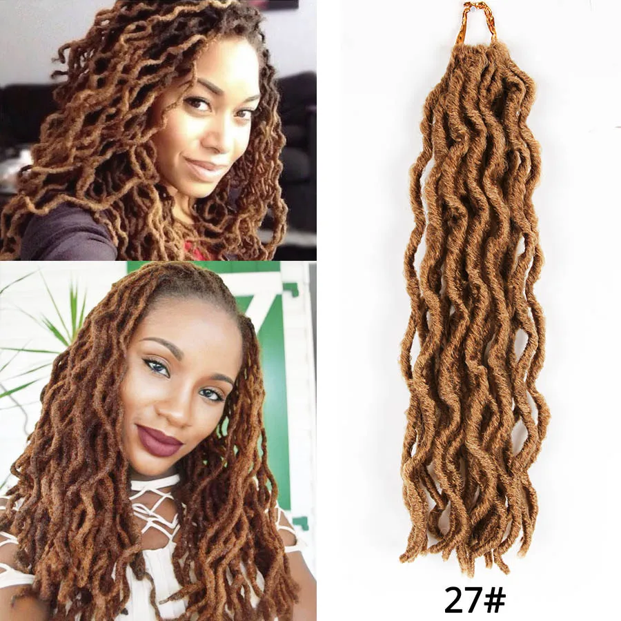 AliLeader Faux locs Curly вязаные косички 12 18 дюймов мягкие натуральные черные 99J синтетические волосы для наращивания 20 стендов/P искусственные замки волосы - Цвет: #27