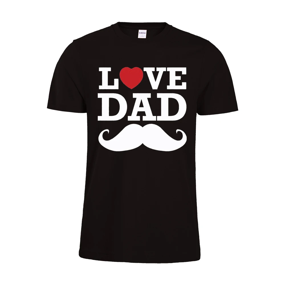 Увлекательная рубашка с принтом Love Dad humored усами забавная для папы | Мужская