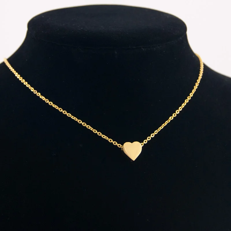 Сердце колье цепь женщины Ожерелья для мужчин Золотой нержавеющей стали
