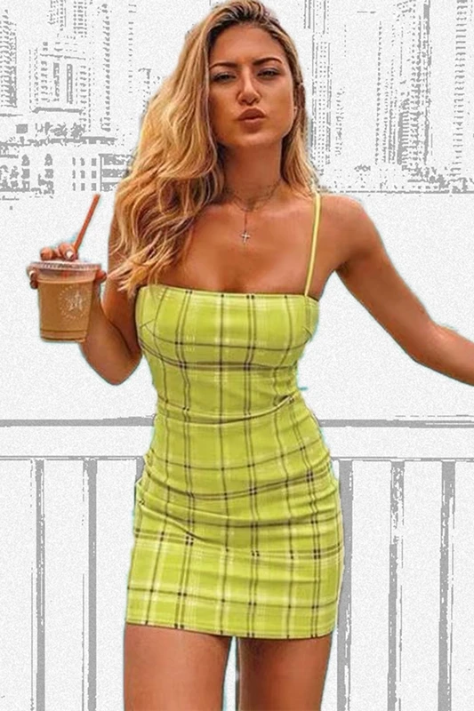 Женская сетчатая клетчатая облегающая вечерняя одежда без рукавов для клуба