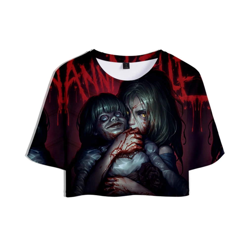 Annabelle 3D печатных модные женские повседневные короткие топы Летняя футболка с