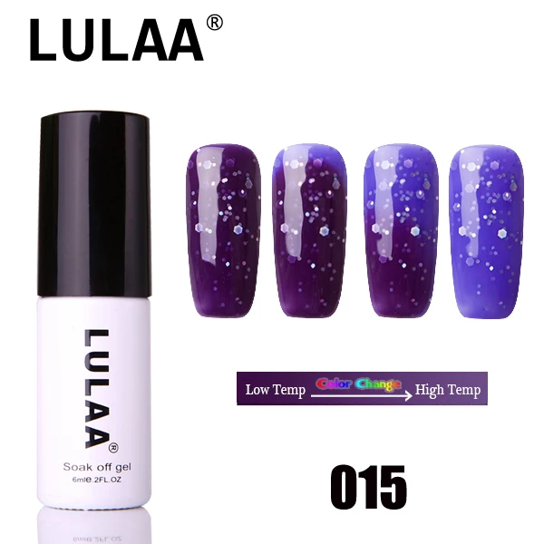 Lulaa новейший 6 мл температурный Гель-лак измененный цвет замачиваемый УФ-и светодиодный Гель-лак для ногтей длительный прочный ноготь лак 3 в 1 градиентный цвет - Цвет: 015