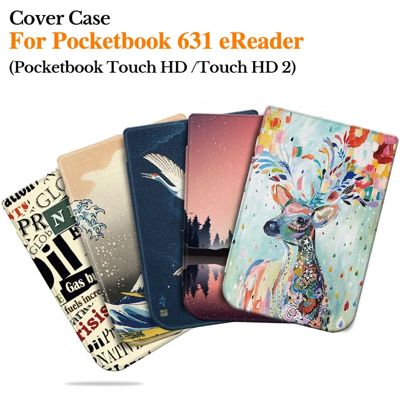 BOZHUORUI Smart Cover для Pocketbook 631 Touch HD/Touch HD 2 Ruby Red читалка моды роспись оболочки аксессуары