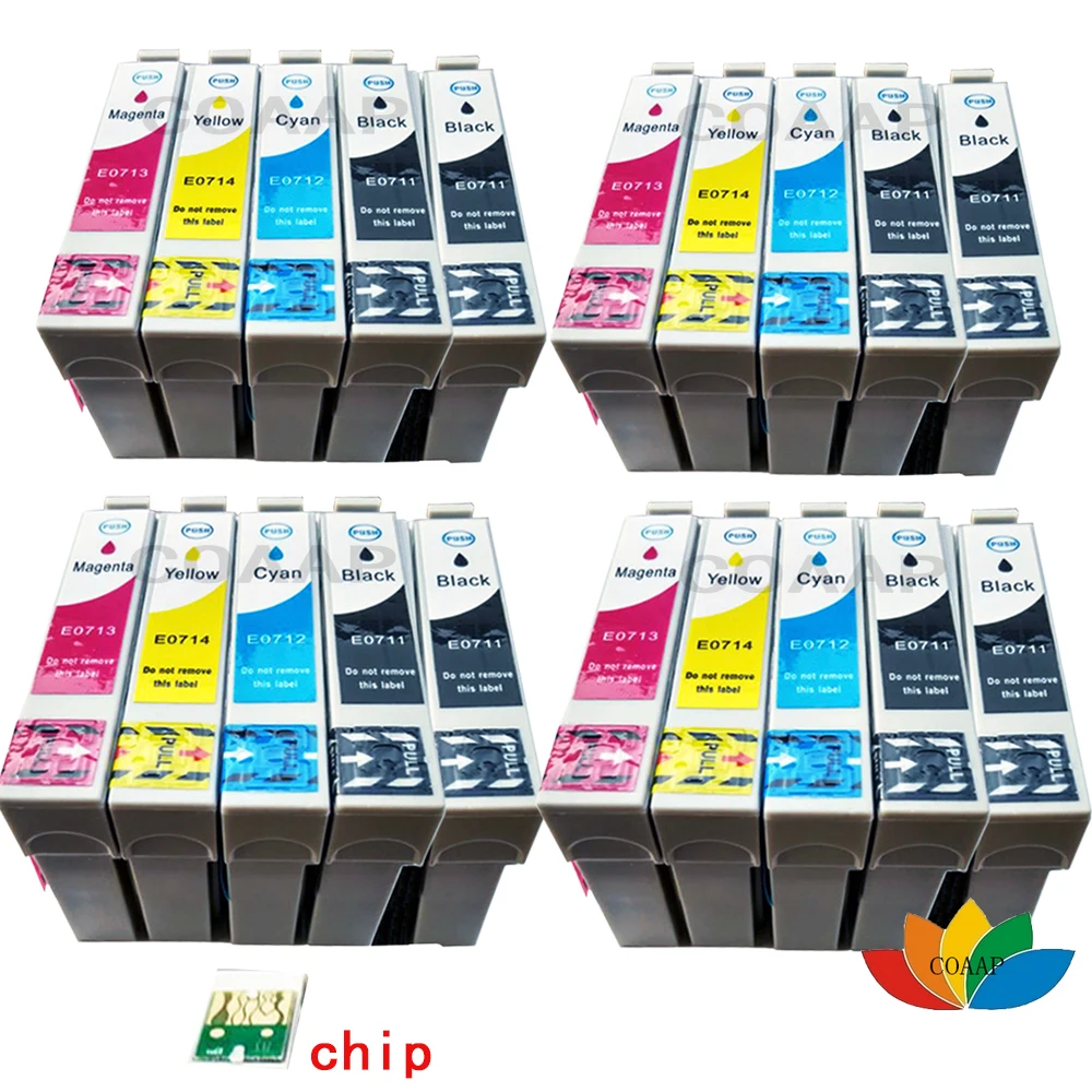 20x T0711 T0712 T0713 T0714 Compatible Ink cartridges for Epson stylus DX4050 DX4400 DX8400 DX8450 DX9400 DX9400F with chip | Компьютеры и