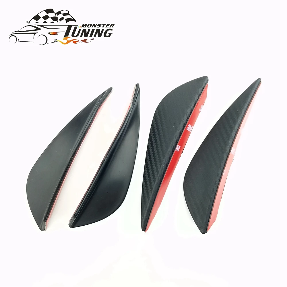 Универсальный Спойлер Monster для переднего бампера 4 шт. карбоновый сплиттер губ|front
