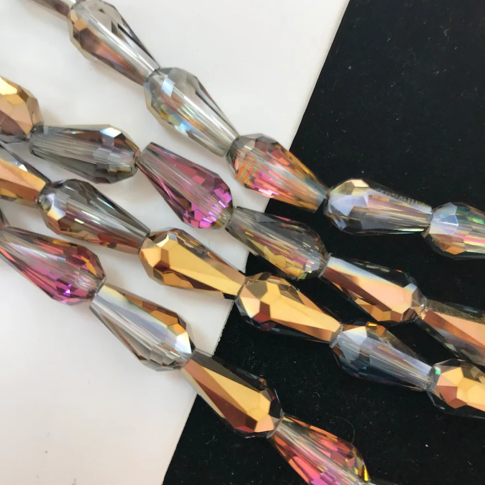 50pcs 8x16mm Drop Bicone Austria Crystal beads Charm loose spacer Beads DIY Earrings necklace hadicraft bracelet jewelry | Дом и сад