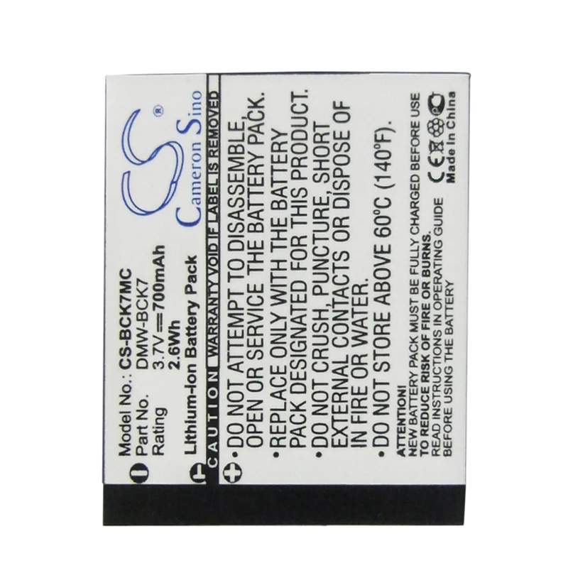 Cameron Sino 700 мАч батарея для PANASONIC Lumix DMC-FP77 DMC-FH27S DMC-FX90K DMC-TS30K DMC-TS20R SDBCK7 NCA-YN101J