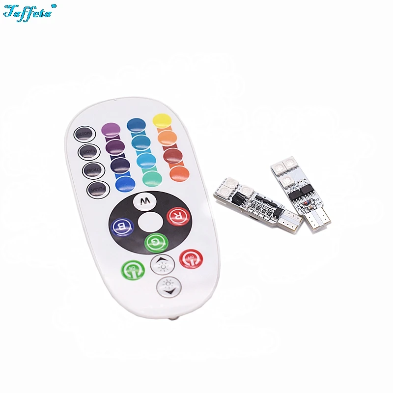 1 комплект T10 W5W 5050 6 SMD дистанционного Управление RGB атмосферу Клин светильник